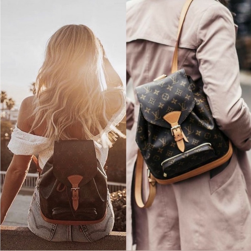 Authentic Louis Vuitton monogram Montsouris MM backpack ( A)
